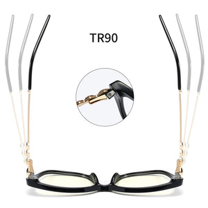 SHAUNA Retro Cat Eye Women Optical Eyeglasses Frame Fashion Clear Anti Blue Light Men Square TR90 Spring Hinge Glasses Frame