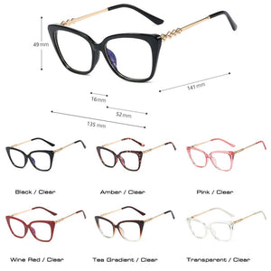 SHAUNA Retro Cat Eye Women Optical Eyeglasses Frame Fashion Clear Anti Blue Light Men Square TR90 Spring Hinge Glasses Frame