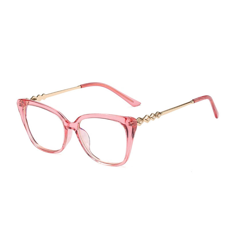 SHAUNA Retro Cat Eye Women Optical Eyeglasses Frame Fashion Clear Anti Blue Light Men Square TR90 Spring Hinge Glasses Frame