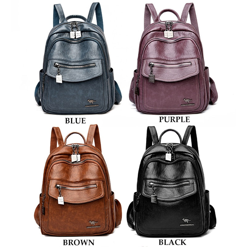 Fashion Women Backpacks Designer Shoulder Bag Soft Leather Backpack Ladies Travel Bag Large School Bags for Teenage Girls