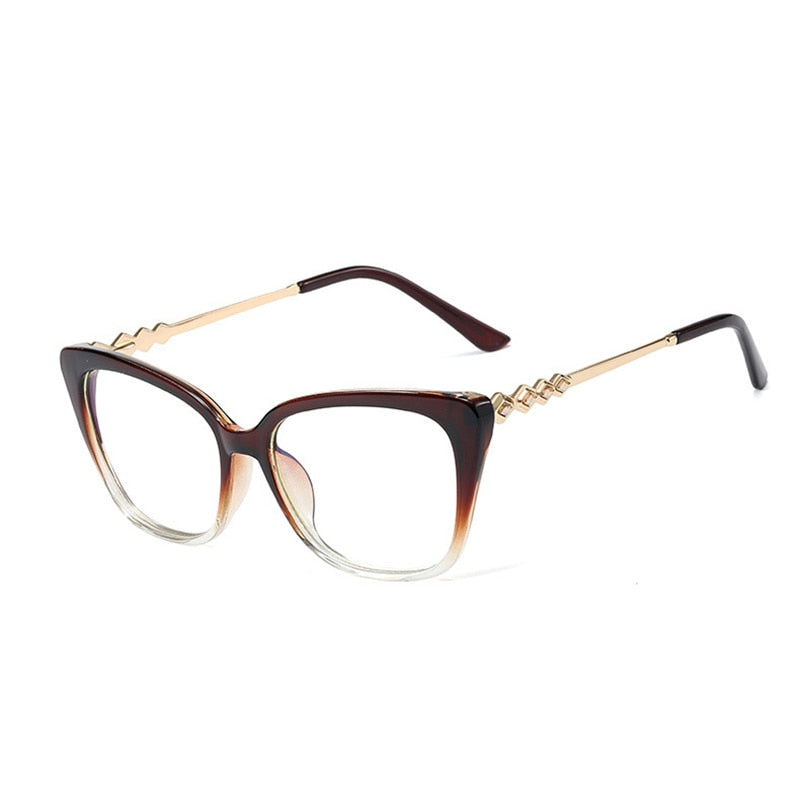 SHAUNA Retro Cat Eye Women Optical Eyeglasses Frame Fashion Clear Anti Blue Light Men Square TR90 Spring Hinge Glasses Frame
