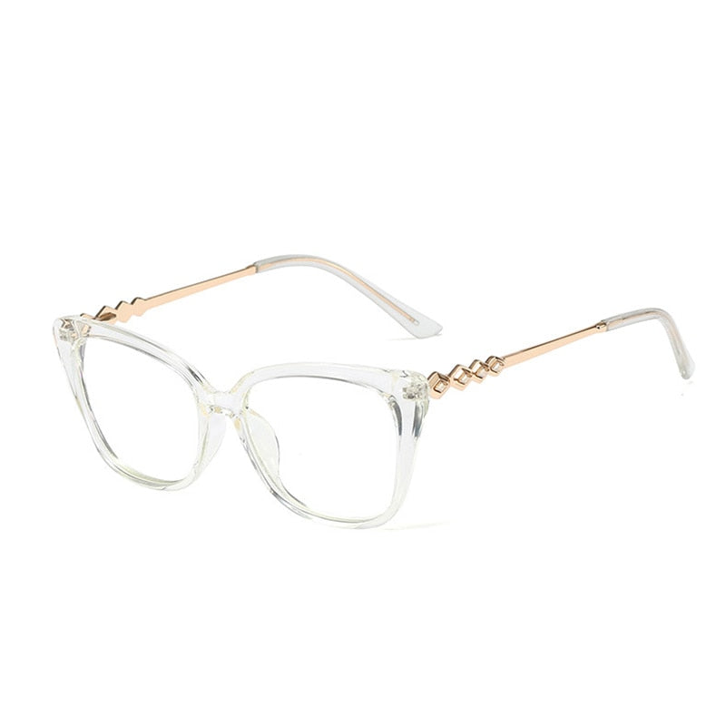 SHAUNA Retro Cat Eye Women Optical Eyeglasses Frame Fashion Clear Anti Blue Light Men Square TR90 Spring Hinge Glasses Frame