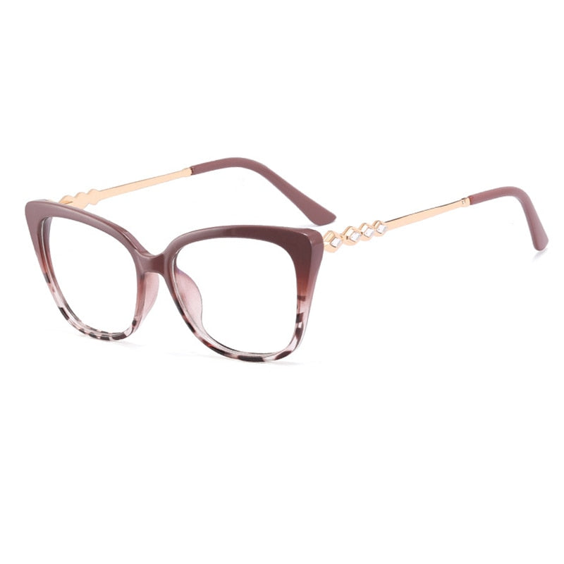 SHAUNA Retro Cat Eye Women Optical Eyeglasses Frame Fashion Clear Anti Blue Light Men Square TR90 Spring Hinge Glasses Frame