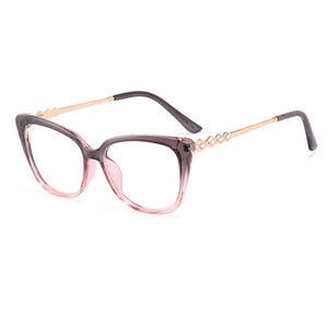 SHAUNA Retro Cat Eye Women Optical Eyeglasses Frame Fashion Clear Anti Blue Light Men Square TR90 Spring Hinge Glasses Frame