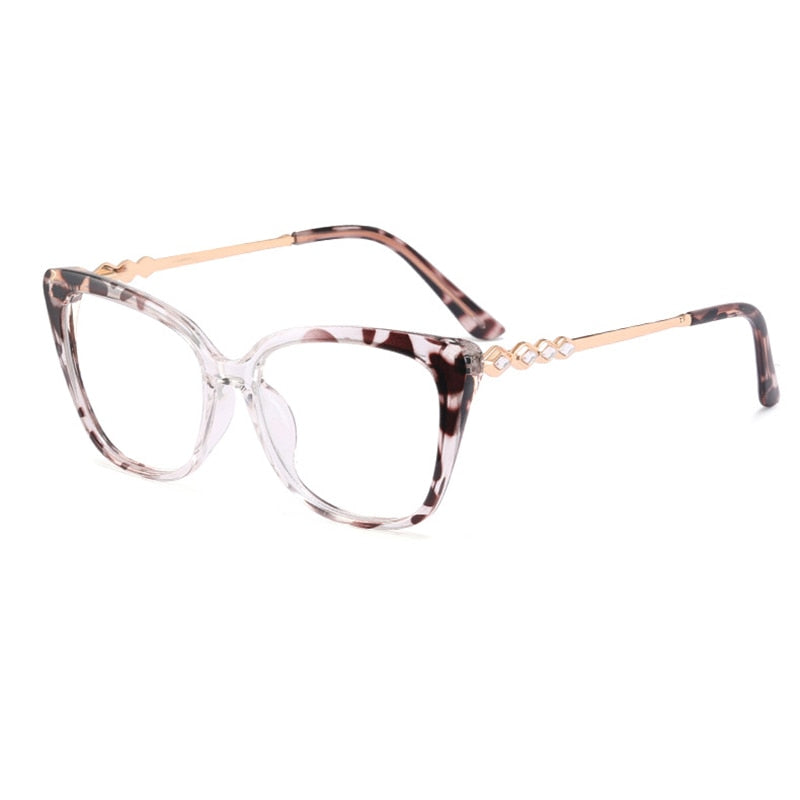 SHAUNA Retro Cat Eye Women Optical Eyeglasses Frame Fashion Clear Anti Blue Light Men Square TR90 Spring Hinge Glasses Frame